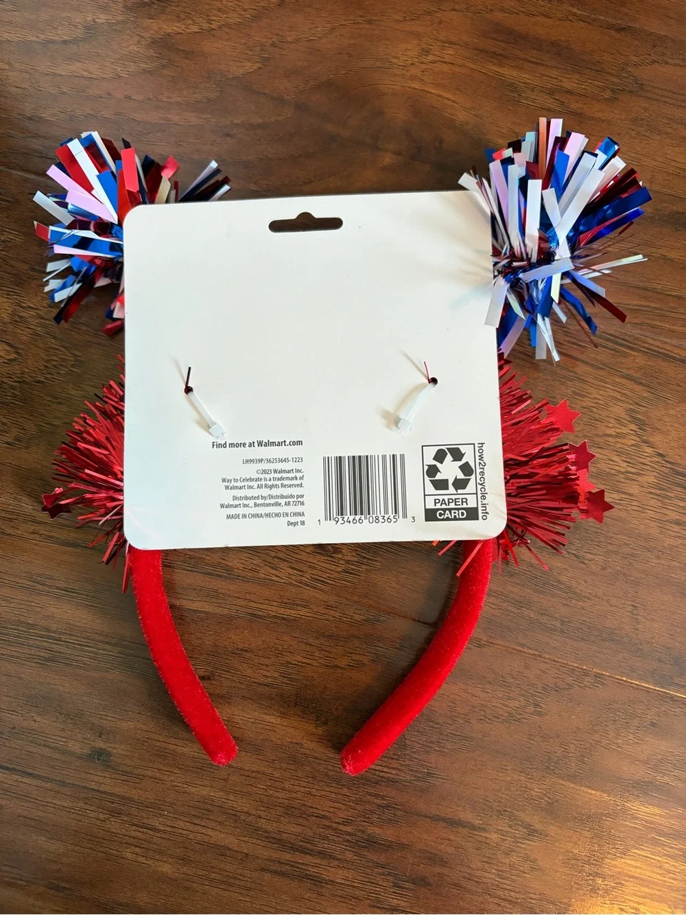 Kids Red Patriotic Pom Headband